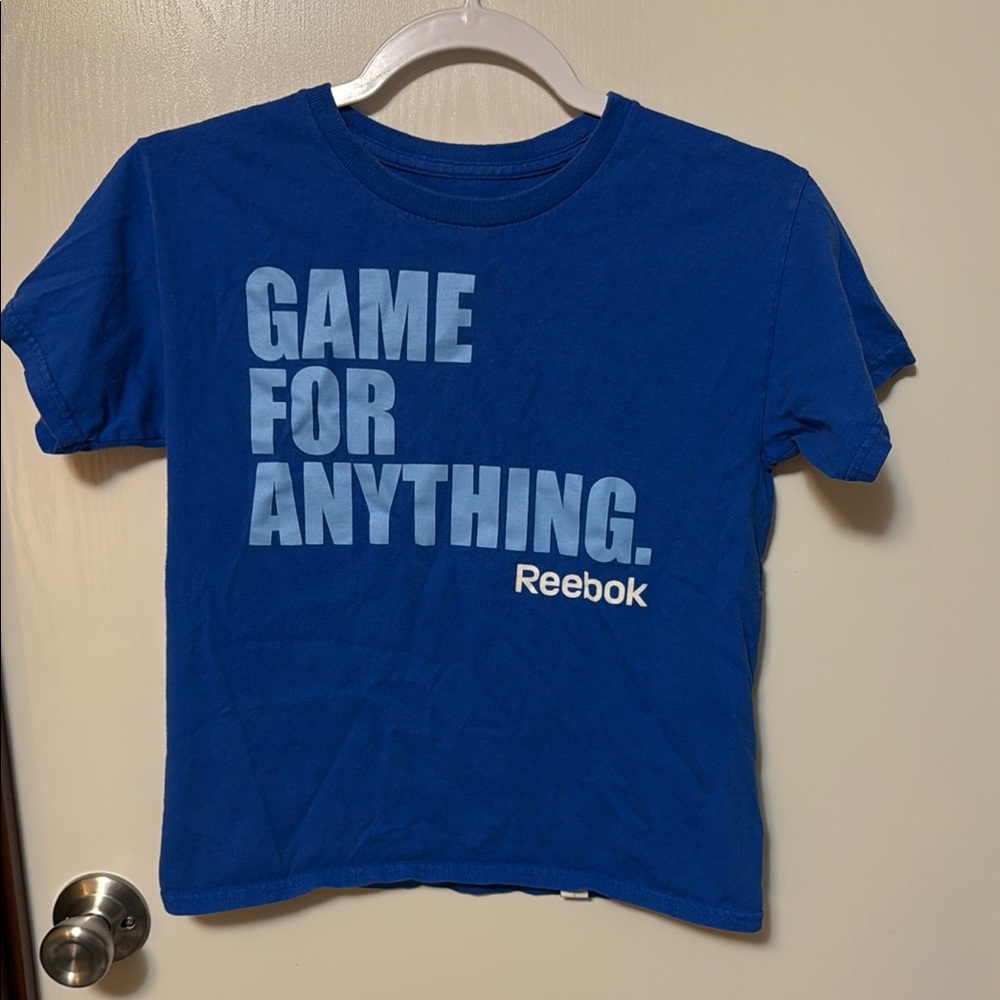 Reebok Blue Graphic T-Shirt Size YS